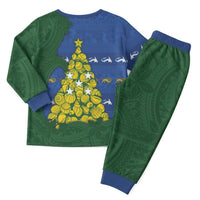 Solomon Islands Christmas Pajama Set Seashell Xmas Tree Tribal Waves DT05 - Polynesian Pride