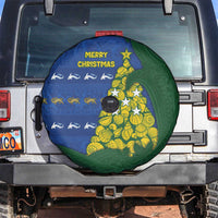 Solomon Islands Christmas Spare Tire Cover Seashell Xmas Tree Tribal Waves DT05 Navy - Polynesian Pride
