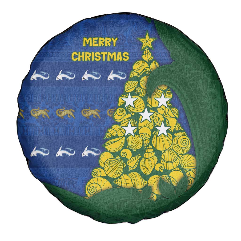 Solomon Islands Christmas Spare Tire Cover Seashell Xmas Tree Tribal Waves DT05 - Polynesian Pride