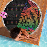 New Caledonia Christmas Beach Blanket Seashell Xmas Tree Tribal Waves DT05 - Polynesian Pride