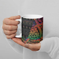 New Caledonia Christmas Ceramic Mug Seashell Xmas Tree Tribal Waves DT05 - Polynesian Pride