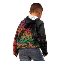 New Caledonia Christmas Kid Hoodie Seashell Xmas Tree Tribal Waves DT05 - Polynesian Pride