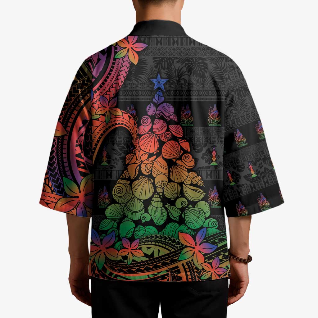 New Caledonia Christmas Kimono Seashell Xmas Tree Tribal Waves DT05 - Polynesian Pride