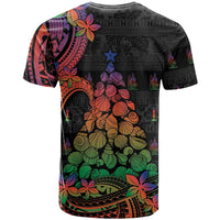 New Caledonia Christmas T Shirt Seashell Xmas Tree Tribal Waves DT05 - Polynesian Pride