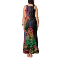 New Caledonia Christmas Tank Maxi Dress Seashell Xmas Tree Tribal Waves DT05 - Polynesian Pride