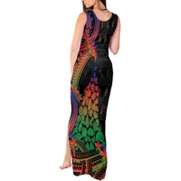 New Caledonia Christmas Tank Maxi Dress Seashell Xmas Tree Tribal Waves DT05 - Polynesian Pride