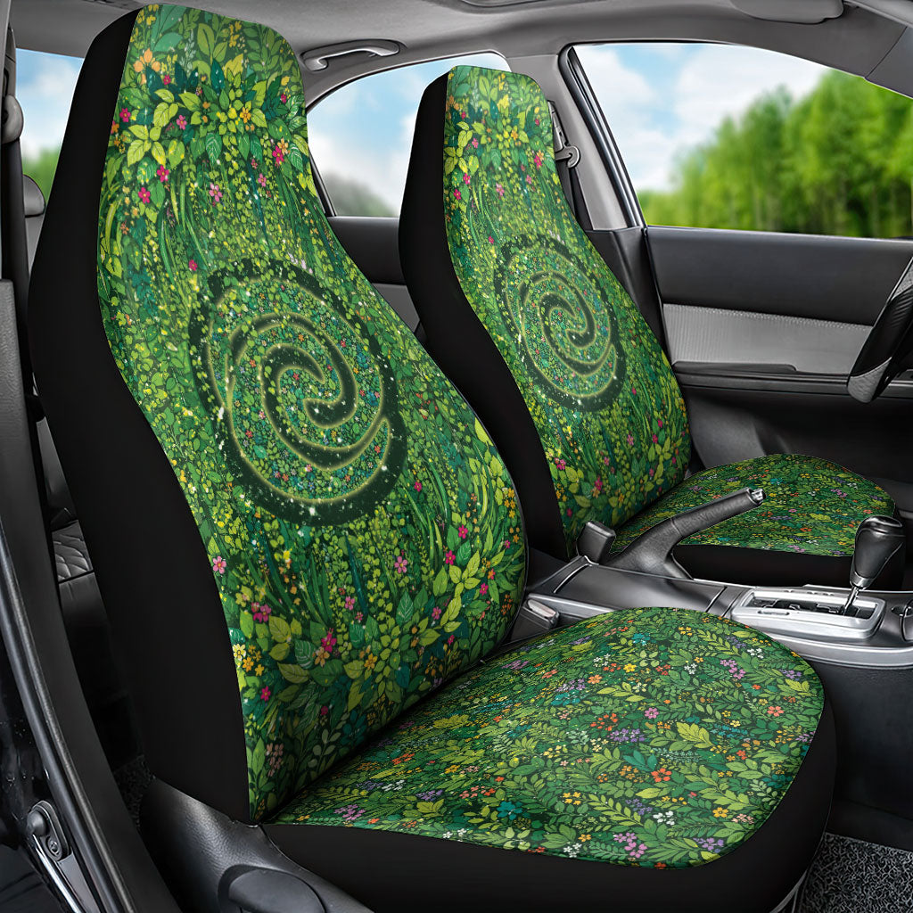 Polynesia Mother Nature Car Seat Cover Glowing Heart Spiral Tropical Vine Floral DT05 - Polynesian Pride