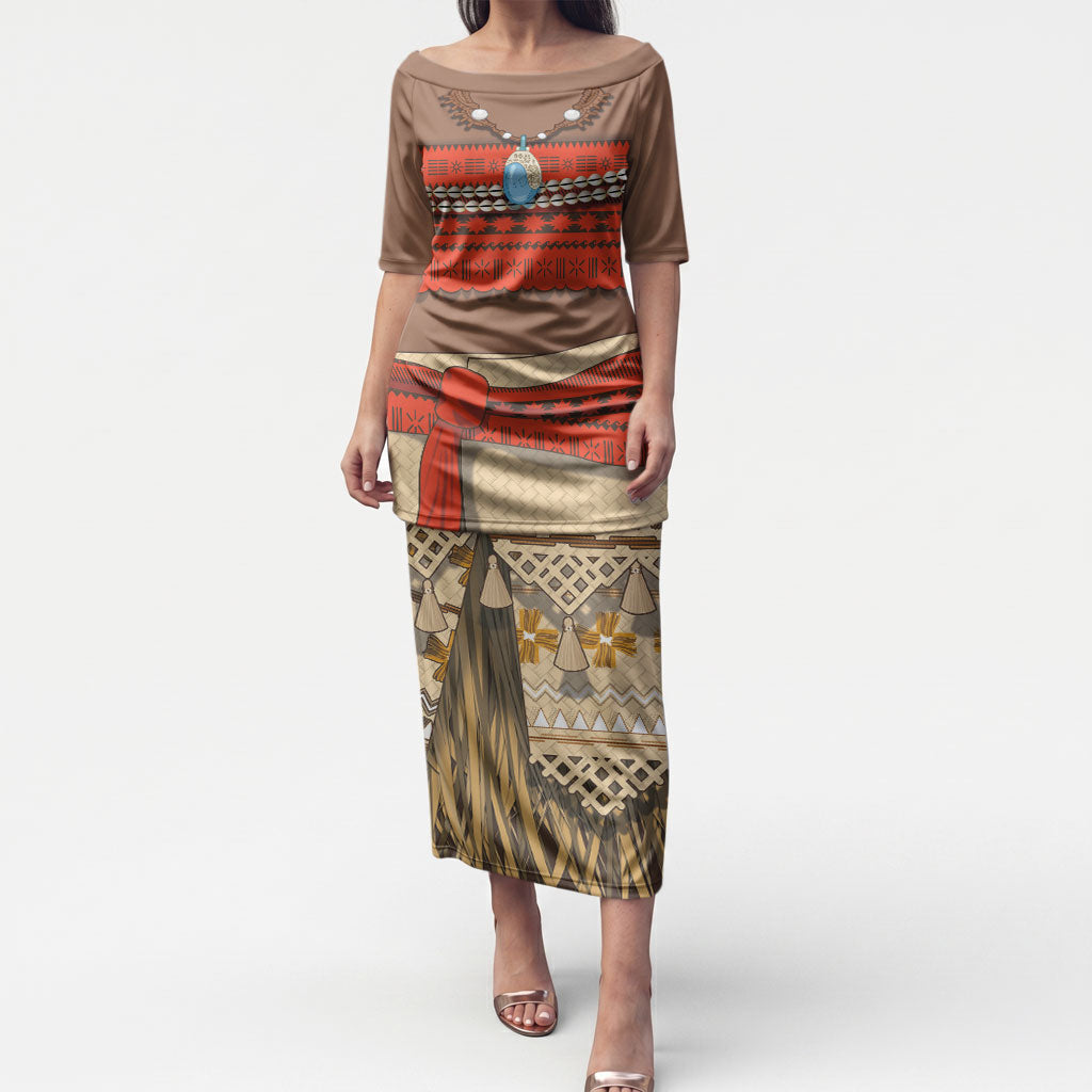Polynesia Ocean Princess Inspired Cosplay Costume Puletasi DT05 Long Dress Multicolor - Polynesian Pride