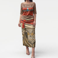 Polynesia Ocean Princess Inspired Cosplay Costume Puletasi DT05 Long Dress Multicolor - Polynesian Pride