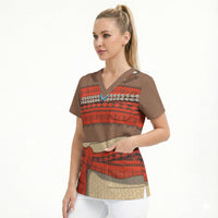 Polynesia Ocean Princess Inspired Cosplay Costume Scrub Top DT05 - Polynesian Pride