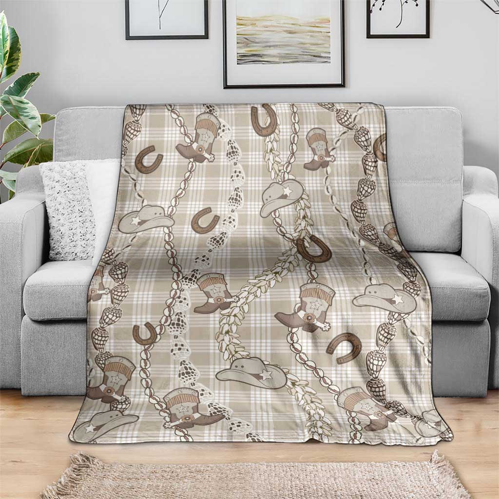 Hawaii Palaka Cowboy Blanket Shell Maile Lei With Western Patterns DT05 - Polynesian Pride