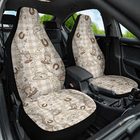 Hawaii Palaka Cowboy Car Seat Cover Shell Maile Lei With Western Patterns DT05 One Size Beige - Polynesian Pride