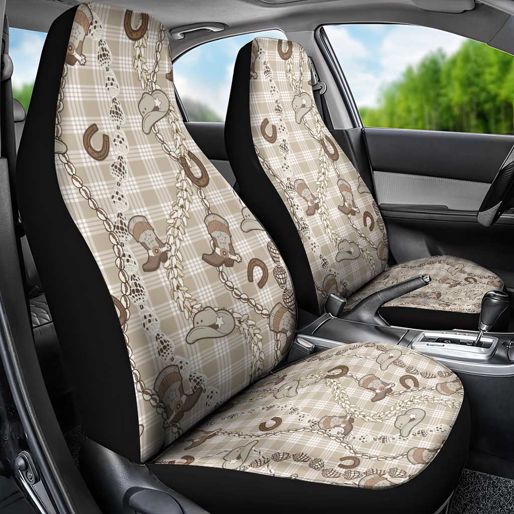 Hawaii Palaka Cowboy Car Seat Cover Shell Maile Lei With Western Patterns DT05 - Polynesian Pride