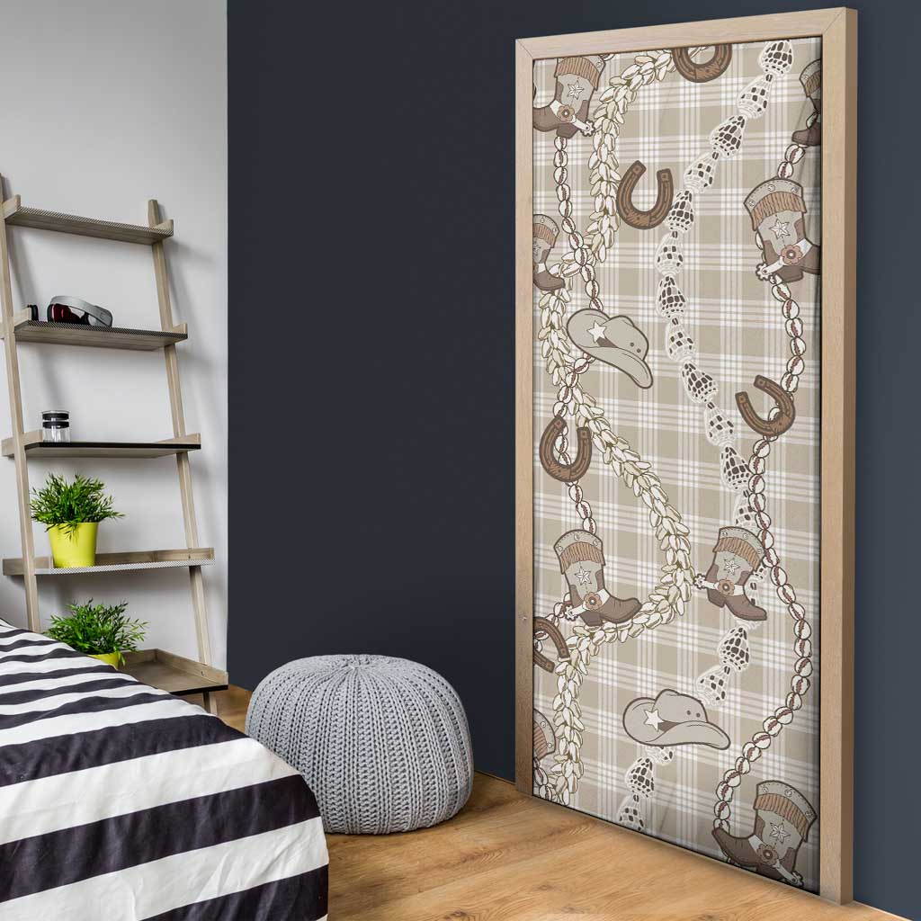 Hawaii Palaka Cowboy Door Cover Shell Maile Lei With Western Patterns DT05 - Polynesian Pride