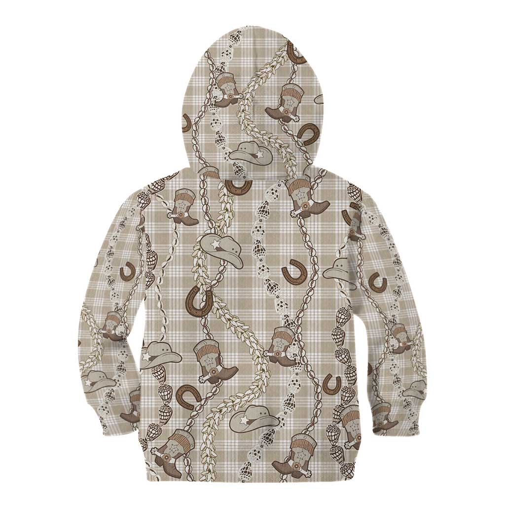 Hawaii Palaka Cowboy Kid Hoodie Shell Maile Lei With Western Patterns DT05 - Polynesian Pride
