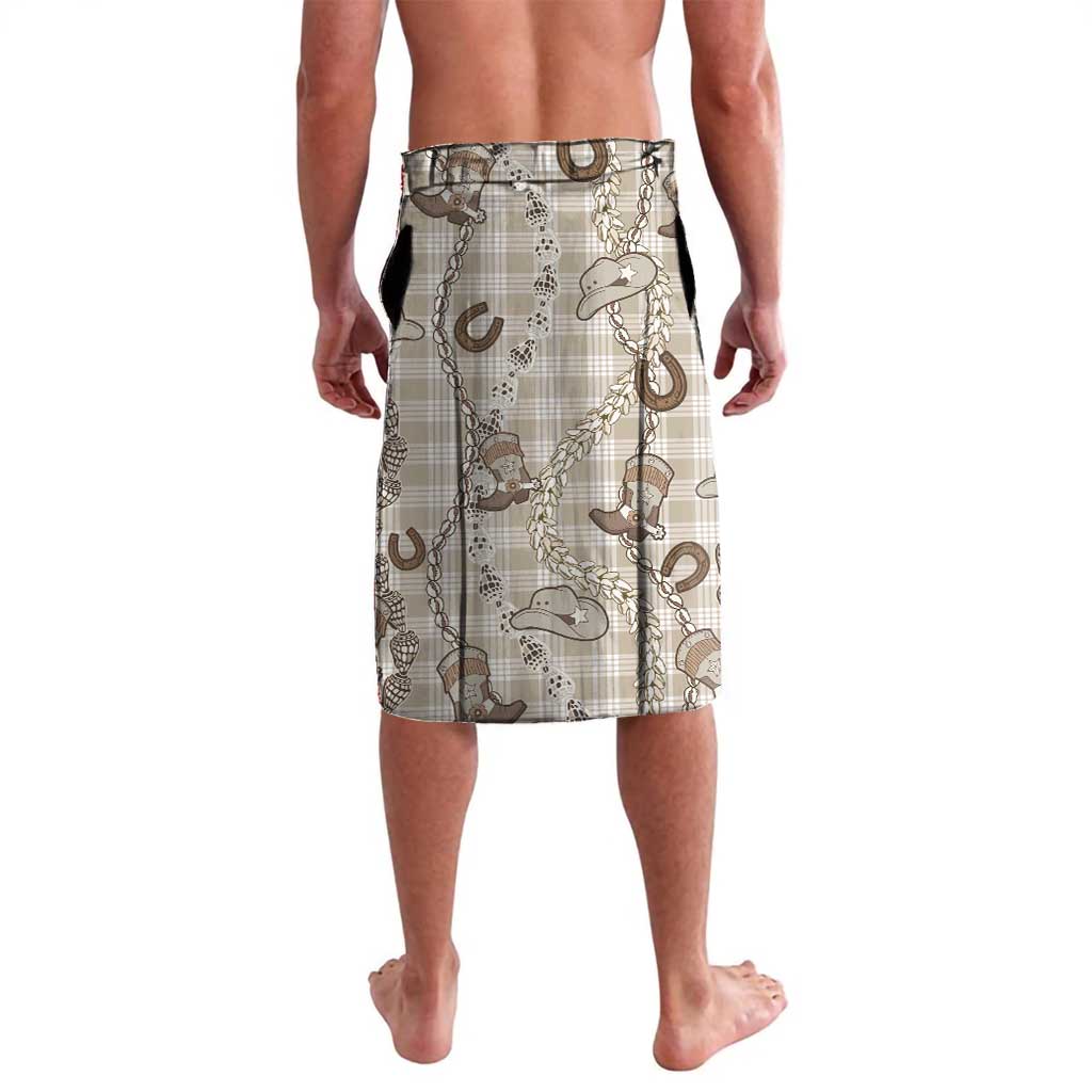 Hawaii Palaka Cowboy Lavalava Shell Maile Lei With Western Patterns DT05 - Polynesian Pride