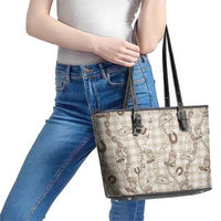 Hawaii Palaka Cowboy Leather Tote Bag Shell Maile Lei With Western Patterns DT05 - Polynesian Pride
