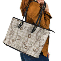 Hawaii Palaka Cowboy Leather Tote Bag Shell Maile Lei With Western Patterns DT05 - Polynesian Pride