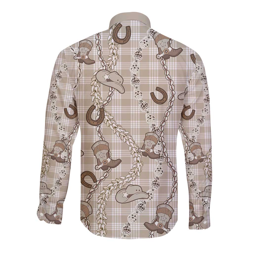 Hawaii Palaka Cowboy Long Sleeve Button Shirt Shell Maile Lei With Western Patterns DT05 - Polynesian Pride