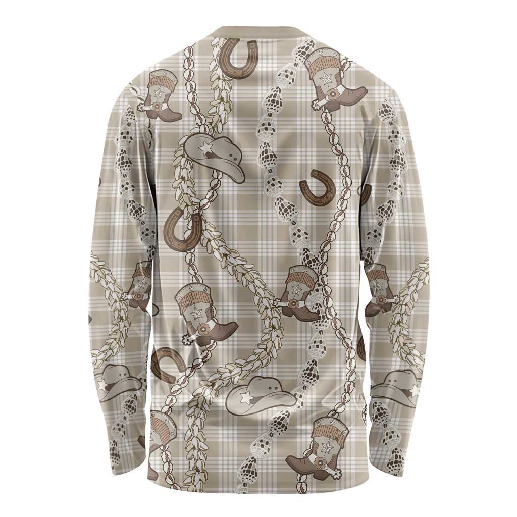 Hawaii Palaka Cowboy Long Sleeve Shirt Shell Maile Lei With Western Patterns DT05 - Polynesian Pride
