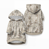 Hawaii Palaka Cowboy Pet Hoodie Shell Maile Lei With Western Patterns