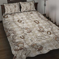 Hawaii Palaka Cowboy Quilt Bed Set Shell Maile Lei With Western Patterns DT05 Beige - Polynesian Pride