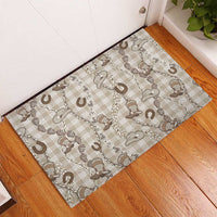 Hawaii Palaka Cowboy Rubber Doormat Shell Maile Lei With Western Patterns DT05 - Polynesian Pride