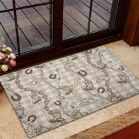 Hawaii Palaka Cowboy Rubber Doormat Shell Maile Lei With Western Patterns DT05 - Polynesian Pride