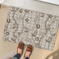 Hawaii Palaka Cowboy Rubber Doormat Shell Maile Lei With Western Patterns DT05 - Polynesian Pride