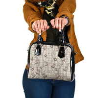 Hawaii Palaka Cowboy Shoulder Handbag Shell Maile Lei With Western Patterns DT05 One Size Beige - Polynesian Pride