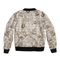 Hawaii Palaka Cowboy Sleeve Zip Bomber Jacket Shell Maile Lei With Western Patterns DT05 - Polynesian Pride