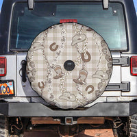 Hawaii Palaka Cowboy Spare Tire Cover Shell Maile Lei With Western Patterns DT05 Beige - Polynesian Pride