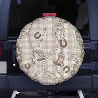Hawaii Palaka Cowboy Spare Tire Cover Shell Maile Lei With Western Patterns DT05 No hole Beige - Polynesian Pride