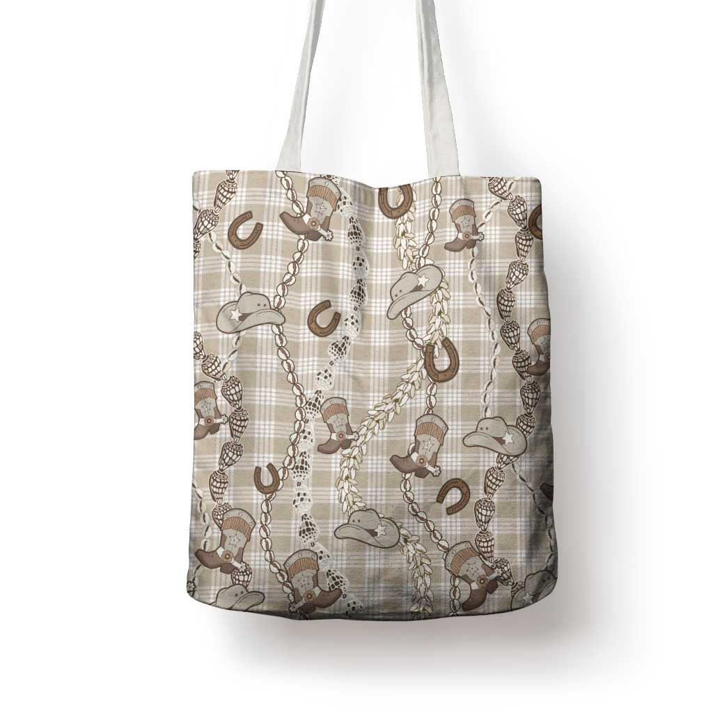 Hawaii Palaka Cowboy Tote Bag Shell Maile Lei With Western Patterns DT05 - Polynesian Pride