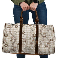 Hawaii Palaka Cowboy Travel Bag Shell Maile Lei With Western Patterns DT05 Beige - Polynesian Pride