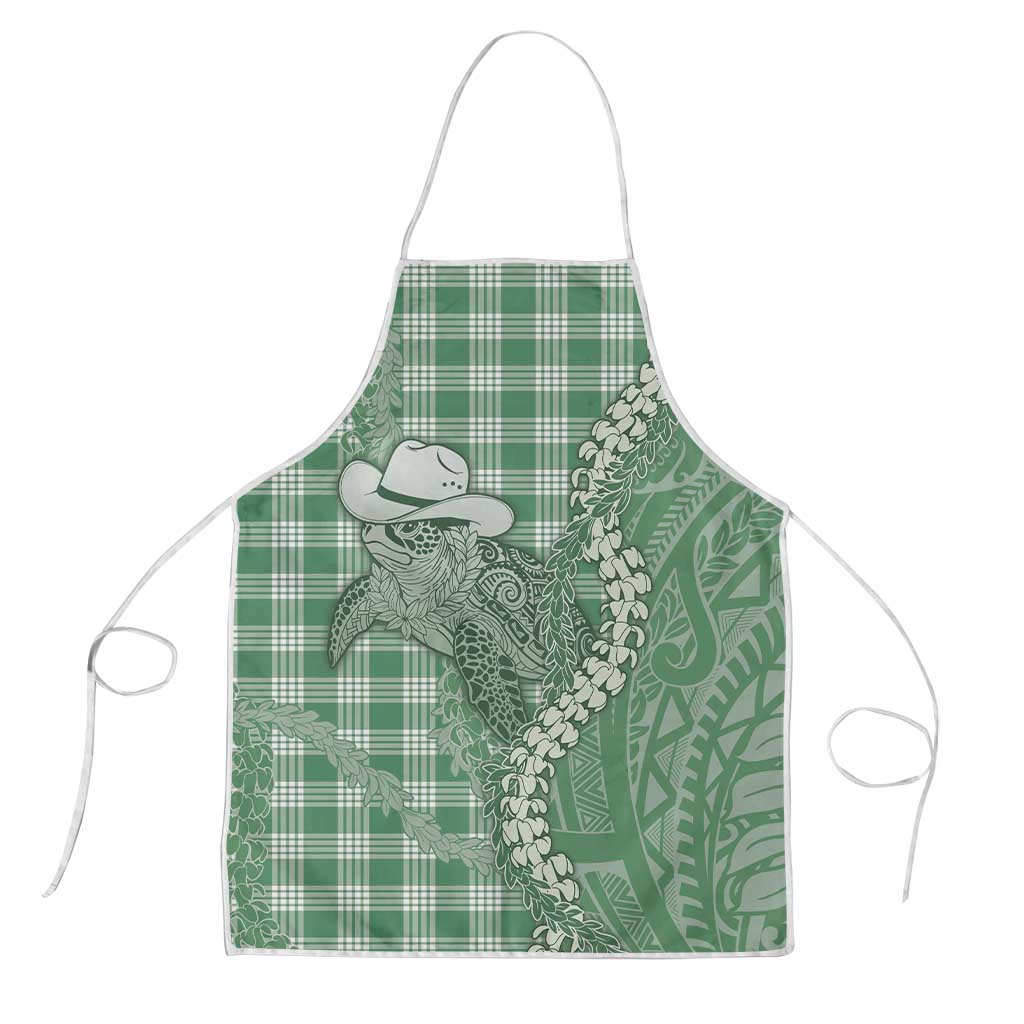 Green Hawaii Palaka Cowboy Turtle Apron Hawaiian Paniolo Puakenikeni Maile Lei DT05 Green - Polynesian Pride