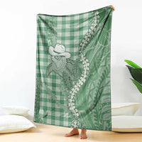 Green Hawaii Palaka Cowboy Turtle Blanket Hawaiian Paniolo Puakenikeni Maile Lei DT05 - Polynesian Pride