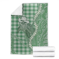 Green Hawaii Palaka Cowboy Turtle Blanket Hawaiian Paniolo Puakenikeni Maile Lei DT05 - Polynesian Pride