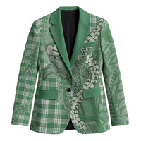 Green Hawaii Palaka Cowboy Turtle Blazer Hawaiian Paniolo Puakenikeni Maile Lei DT05 Unisex Green - Polynesian Pride