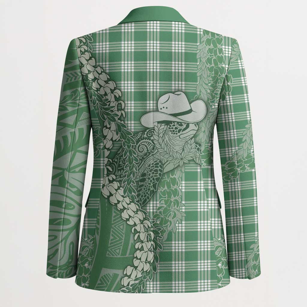 Green Hawaii Palaka Cowboy Turtle Blazer Hawaiian Paniolo Puakenikeni Maile Lei DT05 - Polynesian Pride