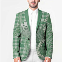 Green Hawaii Palaka Cowboy Turtle Blazer Hawaiian Paniolo Puakenikeni Maile Lei DT05 - Polynesian Pride