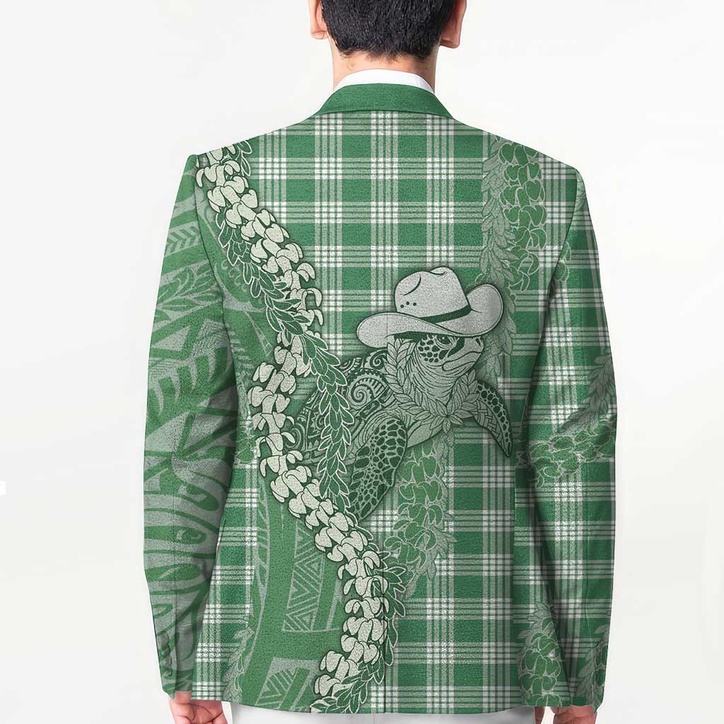 Green Hawaii Palaka Cowboy Turtle Blazer Hawaiian Paniolo Puakenikeni Maile Lei DT05 - Polynesian Pride