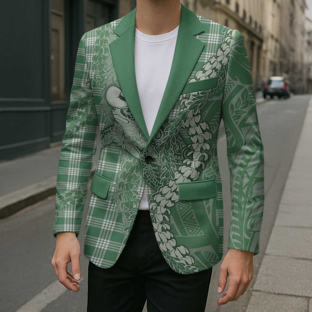 Green Hawaii Palaka Cowboy Turtle Blazer Hawaiian Paniolo Puakenikeni Maile Lei DT05 - Polynesian Pride
