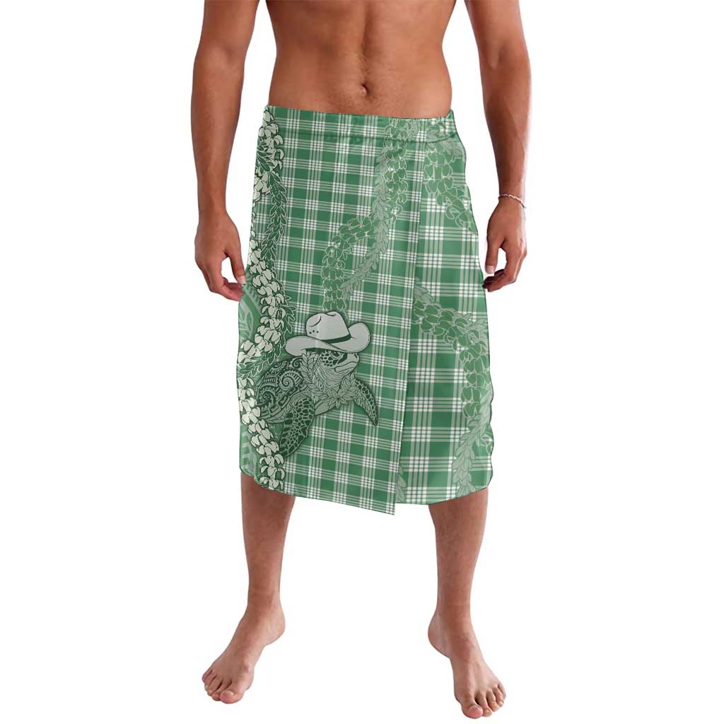 Green Hawaii Palaka Cowboy Turtle Lavalava Hawaiian Paniolo Puakenikeni Maile Lei DT05 Green - Polynesian Pride