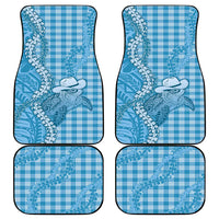 Blue Hawaii Palaka Cowboy Turtle Car Mats Hawaiian Paniolo Puakenikeni Maile Lei DT05 - Polynesian Pride