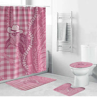 Pink Hawaii Palaka Cowboy Turtle Bathroom Set Hawaiian Paniolo Puakenikeni Maile Lei DT05 Bathroom Set (4 pcs) Pink - Polynesian Pride
