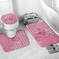 Pink Hawaii Palaka Cowboy Turtle Bathroom Set Hawaiian Paniolo Puakenikeni Maile Lei DT05 Mat Set Only (3 pcs) One Size Pink - Polynesian Pride