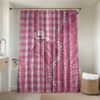 Pink Hawaii Palaka Cowboy Turtle Bathroom Set Hawaiian Paniolo Puakenikeni Maile Lei DT05 Shower Curtain Only Pink - Polynesian Pride