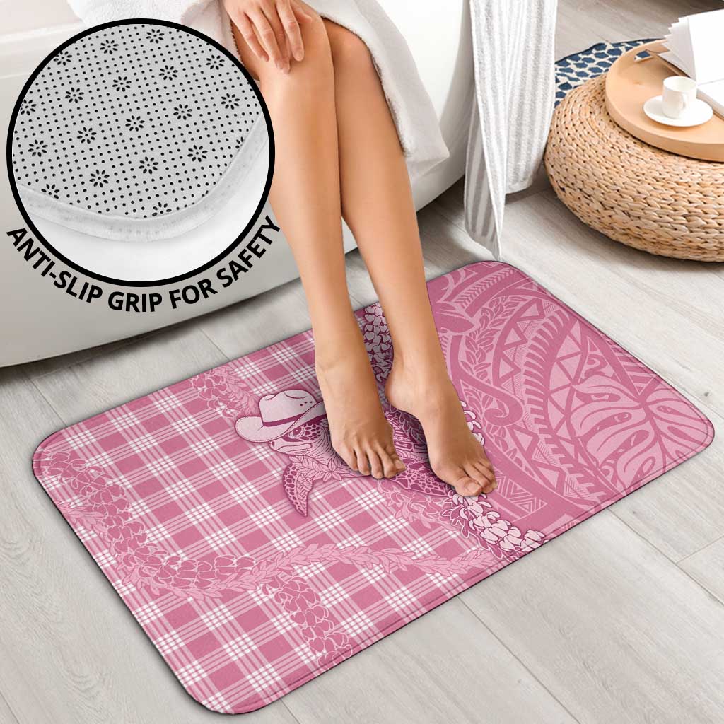 Pink Hawaii Palaka Cowboy Turtle Bathroom Set Hawaiian Paniolo Puakenikeni Maile Lei DT05 - Polynesian Pride