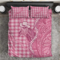 Pink Hawaii Palaka Cowboy Turtle Bedding Set Hawaiian Paniolo Puakenikeni Maile Lei DT05 Pink - Polynesian Pride